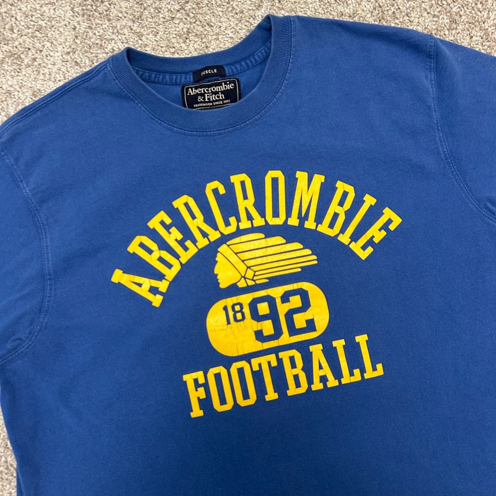 Vintage Abercrombie & Fitch Muscle Football Men Size XL (Small)โ Blue y2k Shirt